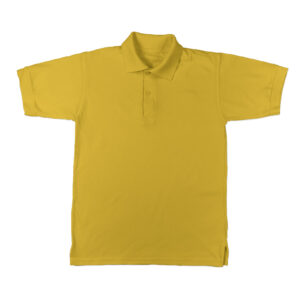 Golden Yellow Basic Cotton Collar T-shirt