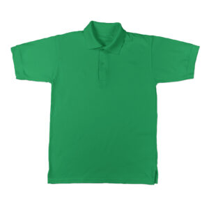Parrot Green Basic Cotton Collar T-shirt