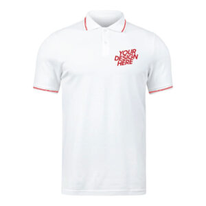Ruffty White Collar Neck T-shirt With Red Tipping