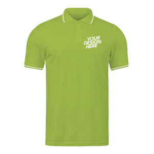 Ruffty Apple Green Collar Neck T-shirt With White Tipping