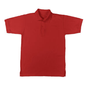 Red Basic Cotton Collar T-shirt