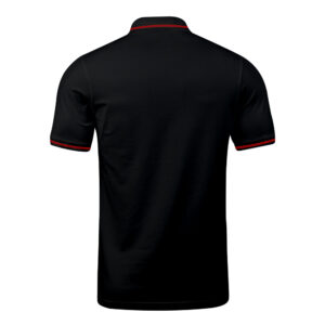 Ruffty Black Collar Neck T-shirt With Red Tipping