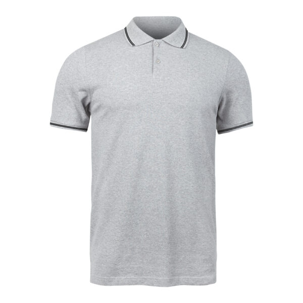Ruffty Grey Melange Collar Neck T-shirt With Black Tipping