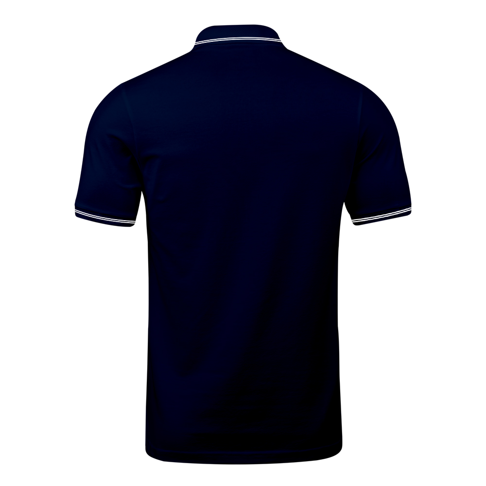 Ruffty Navy Blue Collar Neck T-shirt With White Tipping – Print My Tee