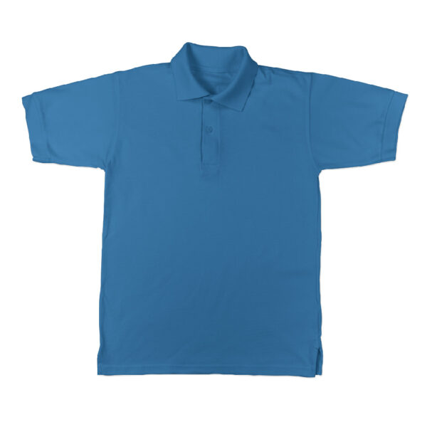 Sky Blue Basic Cotton Collar T-shirt