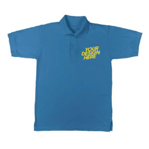 Sky Blue Basic Cotton Collar T-shirt