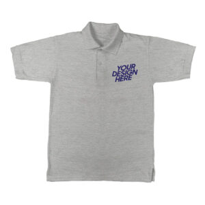 Grey Melange Basic Cotton Collar T-shirt