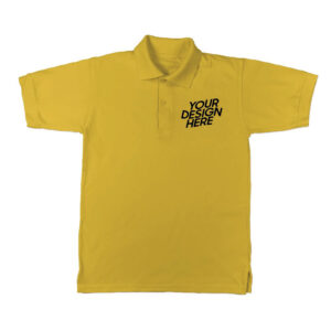 Golden Yellow Basic Cotton Collar T-shirt