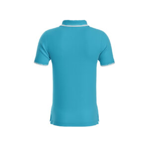 T Blue Premium Performance DryFit Collar T-shirt With White Tipping