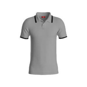 Grey Basic Pro Performance DryFit Collar T-shirt With Black Tipping