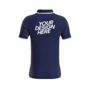 Navy Blue Premium Performance DryFit Collar T-shirt With White Tipping