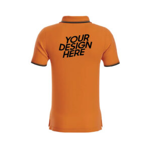 Orange Premium Performance DryFit Collar T-shirt With Black Tipping
