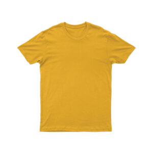 Golden Yellow Biowash Round Neck Unisex T-shirts