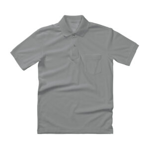 Grey Melange Premium Collar T-shirt With Pocket