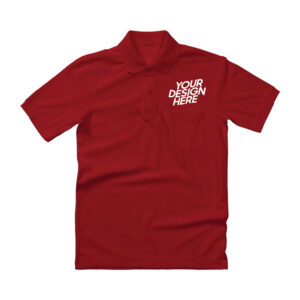 Red Premium Collar T-shirt With Pocket