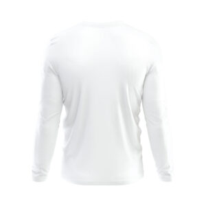 White Full Sleeves Unisex Round Neck Biowash T-shirt