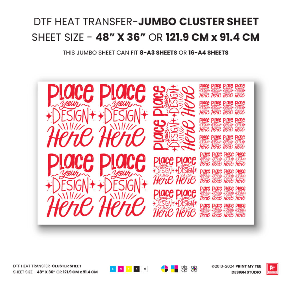 Custom DTF Heat Transfer Sheets - Jumbo Cluster Sheet