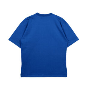Oversized Royal Blue Looper Knit Cotton T-Shirt