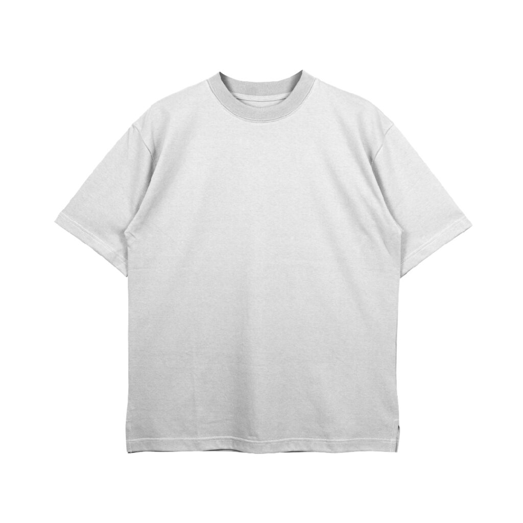 Oversized White Looper Knit Cotton T-Shirt [No Minimum]